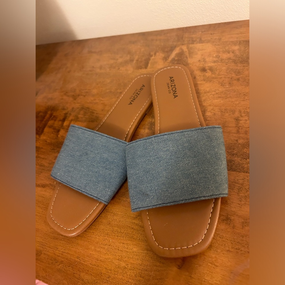 Arizona Blue Denim Slide Sandals
